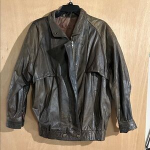 Express Men's Dark Brown Genuine Leather Jacket